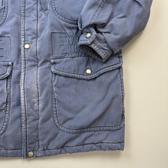 Vintage Members Only Jacket Mens Medium Blue Field Barn Chore Coat Quilt Lined - Picture 2 of 16